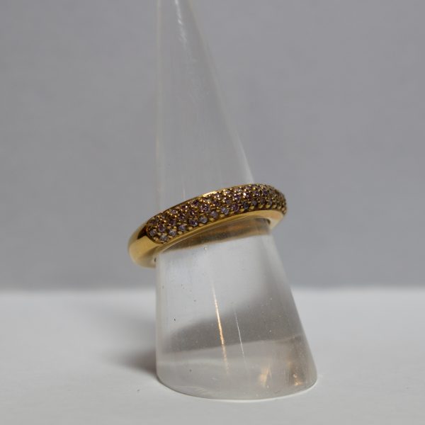 Gold Ring with Pink Diamonds - Image 3