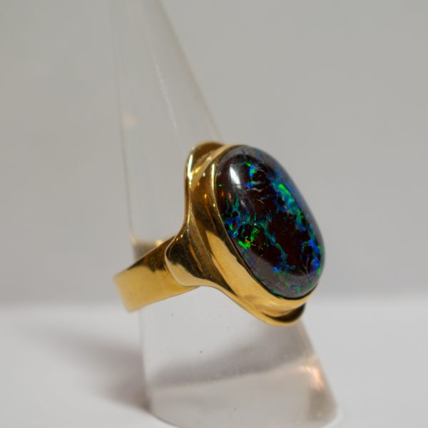 Gold Ring with Black Opal - Image 3