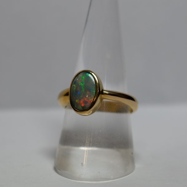 Gold Ring with Black Opal - Image 3