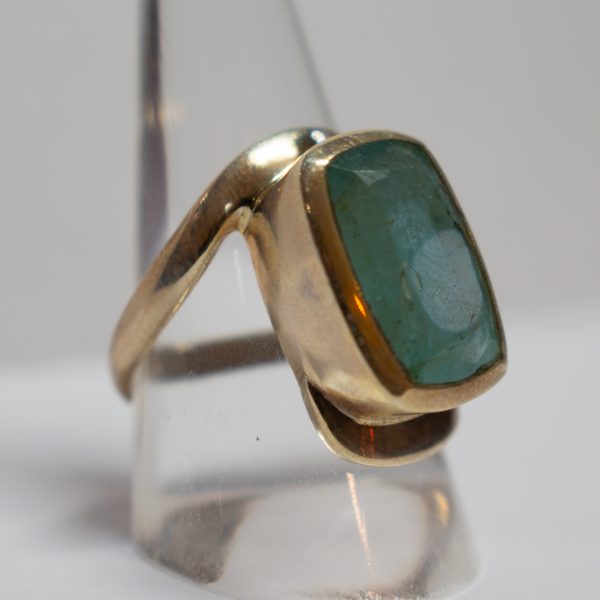 Silver and Aquamarine Ring