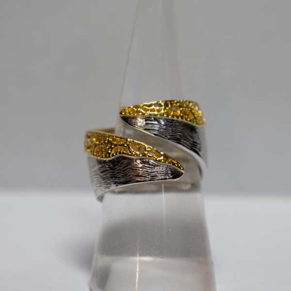 Silver Ring with Gold Plated - Image 3
