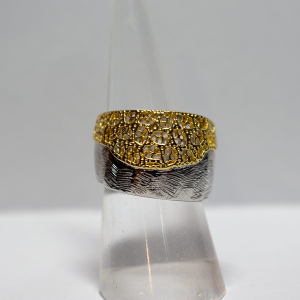 Silver Ring with Gold Plated