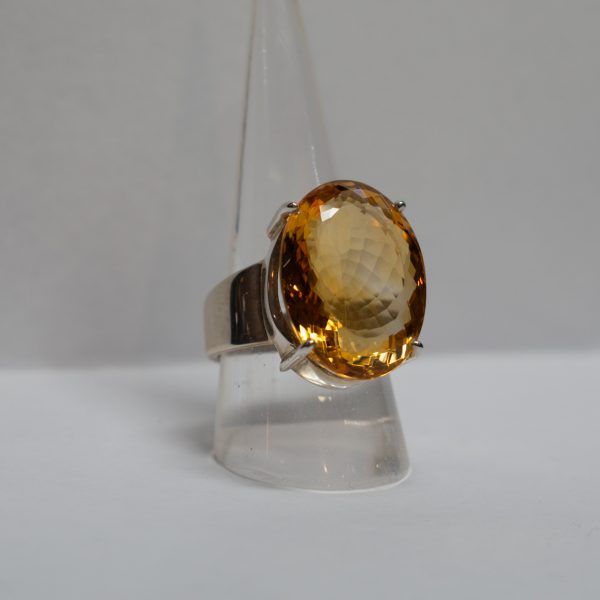 Silver Ring with Oval Citrine