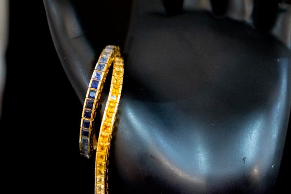 Pulsera de Oro con Zafiros Multicolor