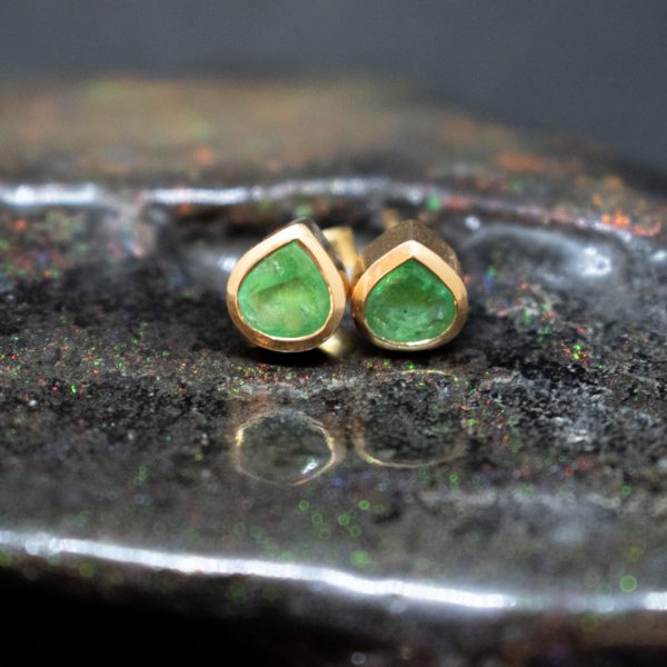 Emerald and Gold Earrings