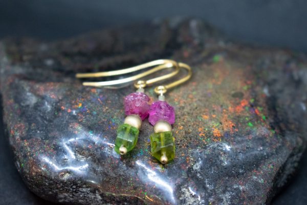Tourmaline and Gold Earrings