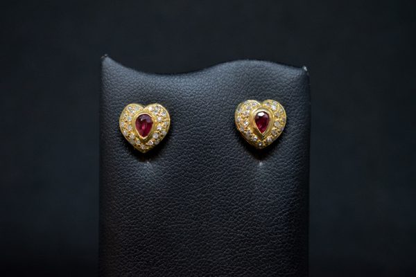 Ruby Earrings with Diamond
