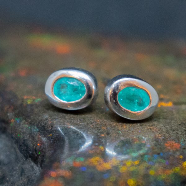 Tourmaline and White Gold Earrings